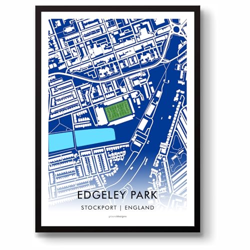 Affiche foot Stockport County le cadeau idéal pour supporter du SCFC Edgeley Park A3