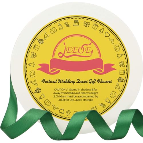 Image of Double Face Forest Green Satin Ribbon 1 /2 inch X 50 Yards Polyester Forest Green Ribbon for Gift Wrapping Very Suitable for Weddings Party Invitation Decorations and More