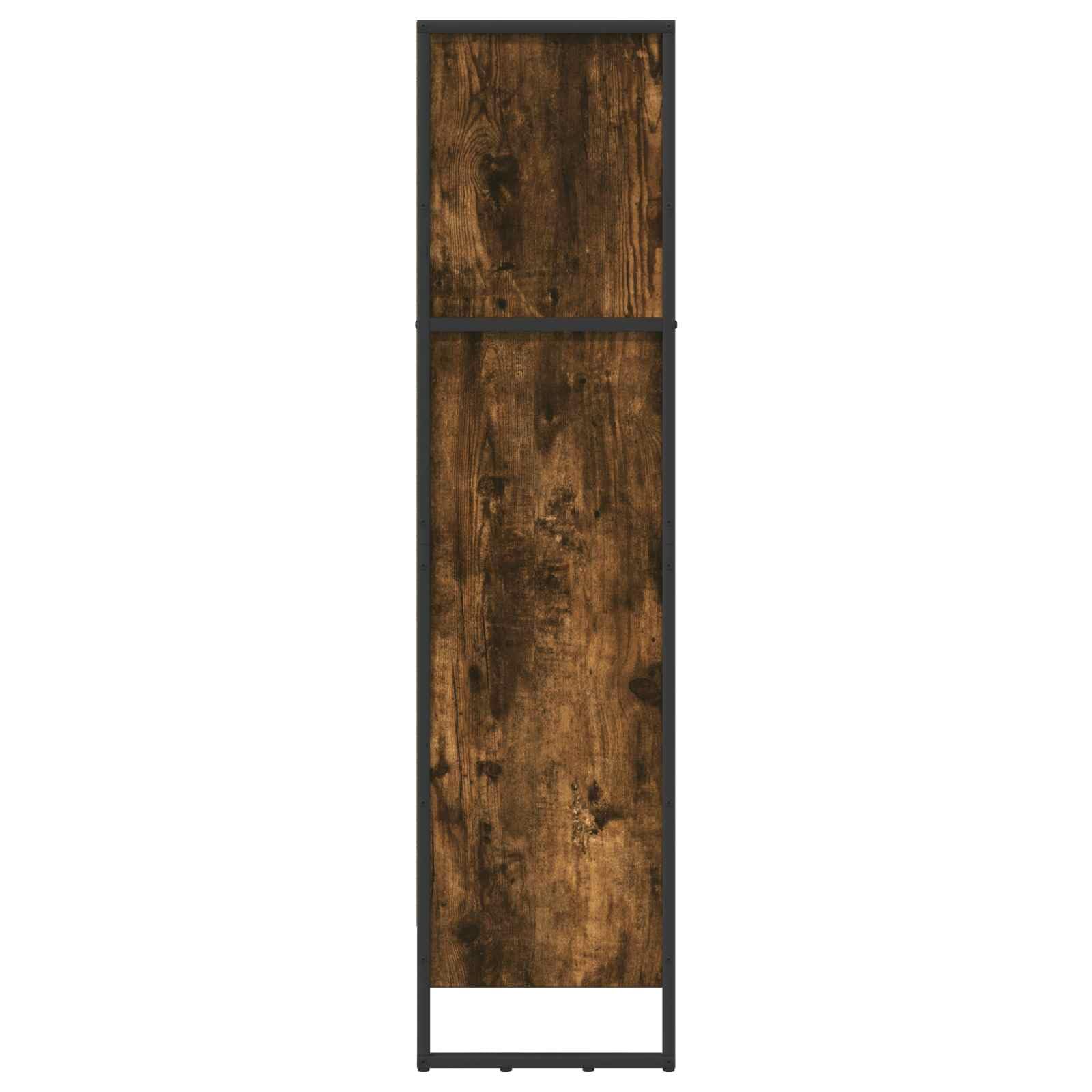 Raucharbe Regał na książki 80 x 30 x 121 cm, przemysłowy regał stojący z materiału drewnopochodnego ze stalowymi nogami, otwarty regał do salonu, biura i domu