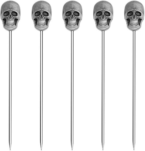 Palillos de cóctel de acero inoxidable, palillos de aceituna Martini de acero inoxidable para bar, barbacoa, frutas, palillos de bebida Bloody Mary