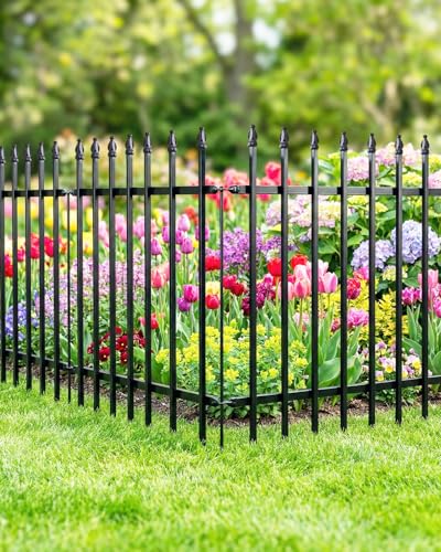 ARIFARO Dekorative Metall Gartenzaun 81cm hoch x 61cm breit 5 Pack, Tier Barriere für Hund Haustier, Grenze Gartenzaun für Outdoor Patio Rasen Hof Blumenbeet