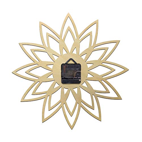 Reloj de pared analógico madera natural 30 cm diámetro miniatura 2