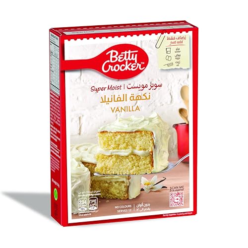 Betty Crocker SuperMoist Supreme Vanilla Cake Mix, 500g, Quick and Easy Cake in 3 Simple Steps, Rich Taste, Serves 12