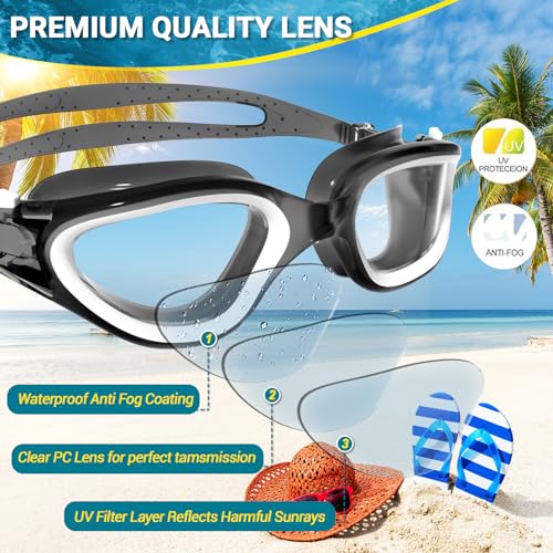 Winline Swimming Goggles Clear Vision Anti Fog Anti UV Anti Leak Waterproof Easy to Adjust Swim Goggles for Adult Men Women Teenager - Image 2