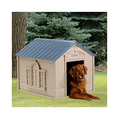 Large Outdoor Dog House Big Pet Kennel All Weather Doghouse Puppy Shelter Bed by Suncast