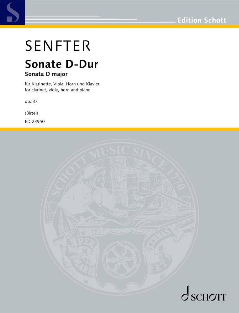 Sonata D major: for clarinet in Bb, viola, horn in F and piano. op. 37. clarinet in Bb, viola, horn. Partition et parties.      Sheet music – March 19, 2025