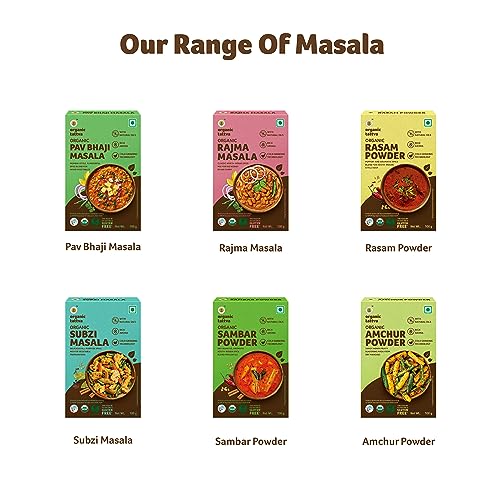 Image of Organic Tattva, Organic Sambar Powder 200 Gram | Authentic South Indian Flavor |Pesticide and Chemical Free | With Natural Oils | Rich Aroma | Naturally Gluten Free | (Pack of 2-100gm Each)
