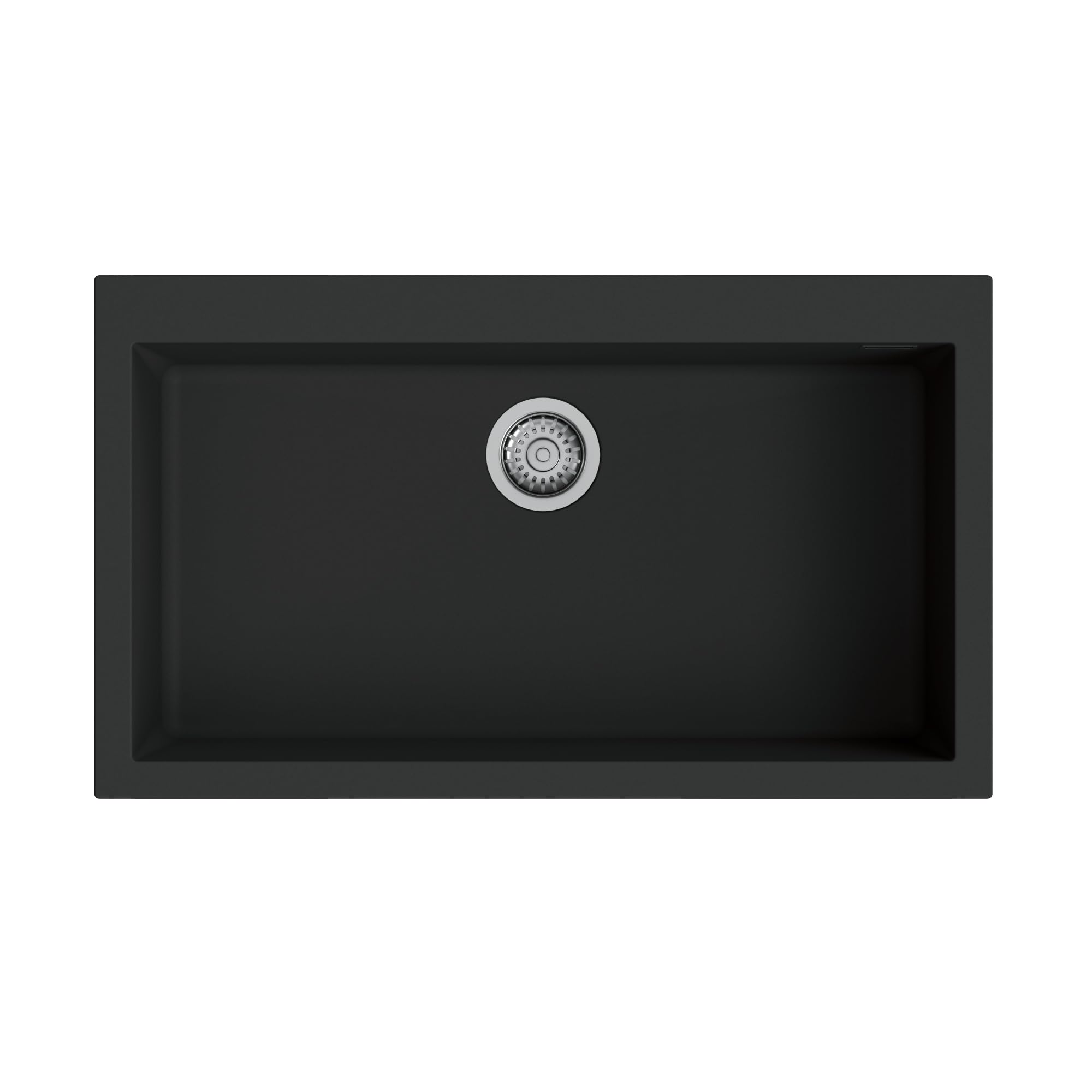 EVHOC Lavello Cucina Sopratop 1 Vasca 86x50 cm, Nero, NHEO XXL