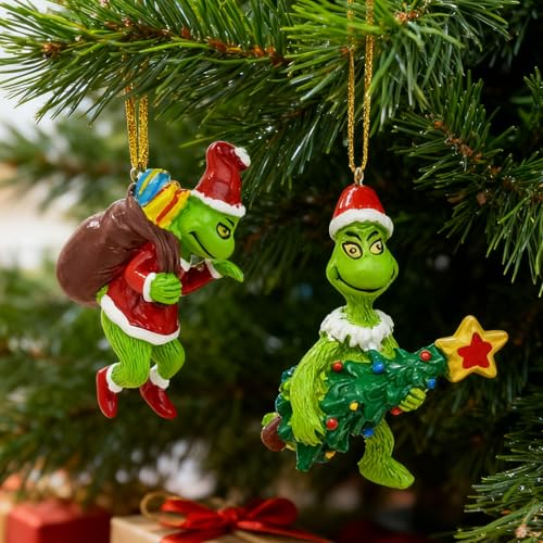 Plstod Weihnachtsbaum Deko, 2 Stück Grin-ch Figur Weihnachtsbaum...