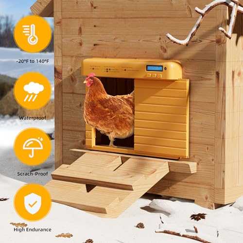 HOPOCO Porta de galinheiro automática com temporizador, abridor de porta automático com modo de sens
