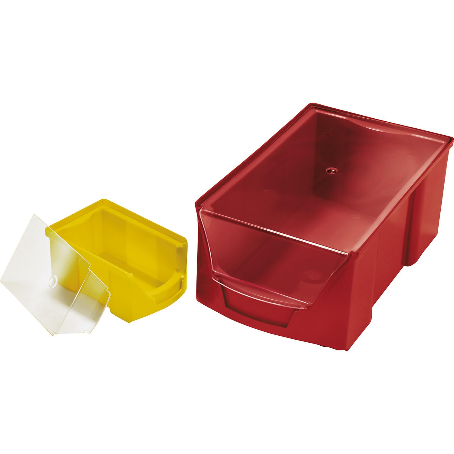 FUTURA-Sichtlagerkasten aus Polyethylen - Inhalt 25,0 l - VE 6 Stk, rot - Kasten Lagerkasten Lagersichtkasten Sichtboxen Sichtkasten Sichtkästen Sichtlagerbehälter Sichtlagerbox Sichtlagerkasten