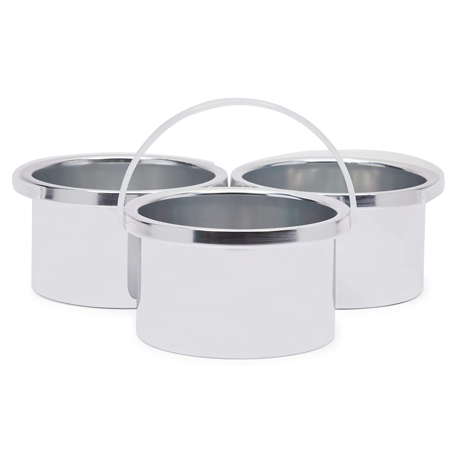 Photo 1 of 14.1 oz Wax Warmer Pot with Handle (4.8 x 2.7 in, Silver, Set of 3)