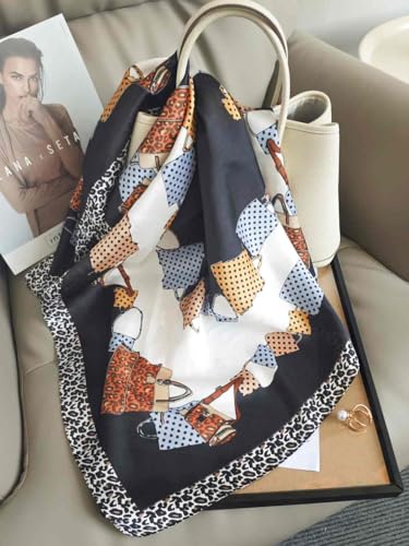 Image of Printed Poly Silken feel Scarf Stole for Women | Stylish, Soft, & Lightweight | Satin Feel Neck Scarf, Hair Scarf, Head Scarf for Women