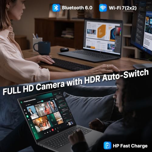 Image of HP OmniBook 3 16 inch WUXGA IPS Touchscreen AI Laptop, Intel Core Ultra 7 255U, 16GB DDR5, 1.5TB Storage (512GB SSD+1TB Docking Station), Intel Graphics, Numeric Keypad, FHD Camera, Win 11, Mica Silver