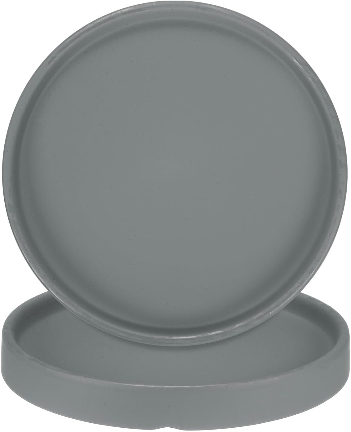 M METERXITY 2-Pack Ceramic Plant Saucer, 6.3 Inch Plant Water Catcher Tray, Plant Pot Saucers for Indoor/Outdoor Plants/Flower Drainage Drip Water Tray [Round Dark Gray]