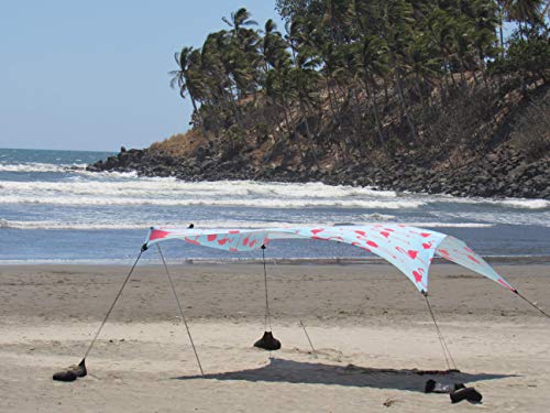 Image of Neso Grande Portable Beach Tent Sun Shelter - Lightweight Beach Shade Canopy - Easy Setup for Family Outings - Patented Reinforced Corners - UPF 50+ Sun Protection - 7ft Tall, 9 x 9ft