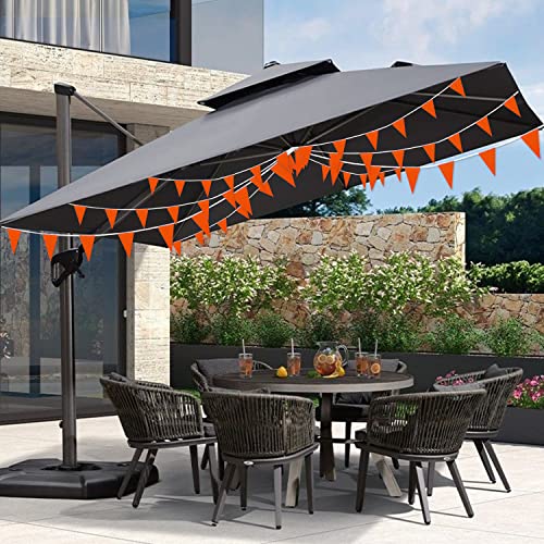 Consummate 100 Feet Orange Pennant Banners Flags String Hanging Triangle Bunting Flags For Grand Opening,Kids Birthday,Party Decorations,60 Pcs #TOP3