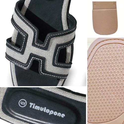Image of H Flat Sandals for Women Dressy Lightweight Comfortable Slide Sandal Fashion Summer Trendy Casual Slip-On Shoes