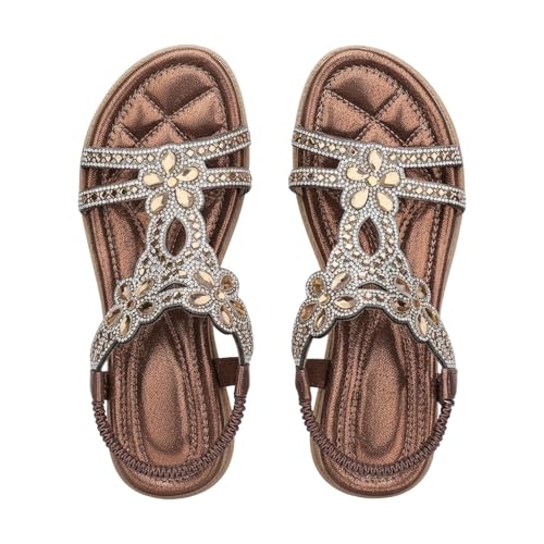 Sandales plates strass et perles : finis les pieds douloureux en été