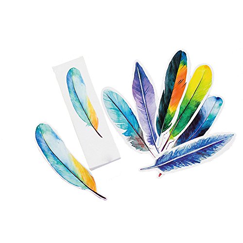 30 Pcs Bookmarks Set Feather Shaped