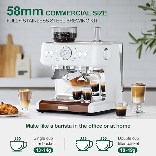 Espresso-Machine-with-Grinder-Coffee-and-Espresso-Maker-Combo-All-in-One-Coffee-Machine-20-Bar-Cafe-Espresso-Machine-with-Milk-Frother-58MM-Portafilte-Latte-Cappuccino-Machines-for-Home Espresso Machine with Grinder Coffee and Espresso Maker Combo All in One Coffee Machine 20 Bar Cafe Espresso Machine with Milk Frother 58MM Portafilte Latte Cappuccino Machines for Home