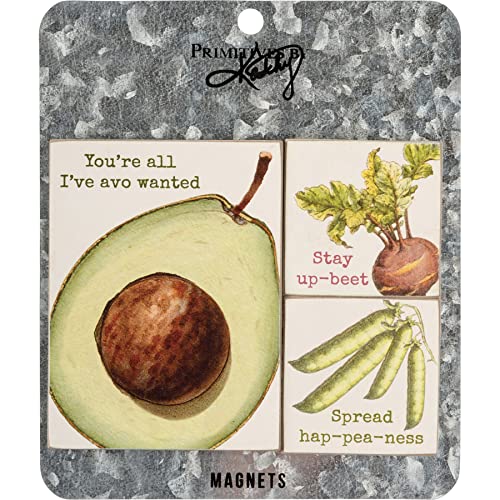 Primitives by Kathy Youre All Ive AVO Wanted Stay Up Beet Spread Hap Pea Ness Decorative Magnet Set