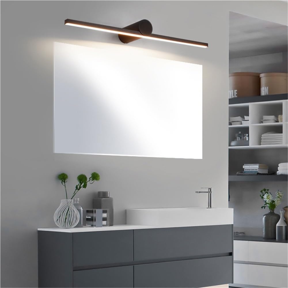 Spiegelleuchte Spiegellampe Moderne minimalistische Wandleuchten, schwarze LED, lange lineare Kosmetikleuchten, Badezimmerspiegelleuchten über dem Spiegel, Bad-Wandleuchte for Schminkspiegellicht(Warm