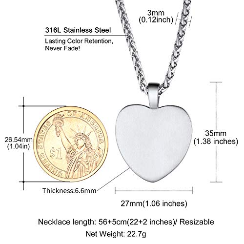 Custom Photo Necklace Stainless Steel Dainty Chain Personalized Engrave Text Heart Pendant With Memorial Image, Gift For Women #TOP5