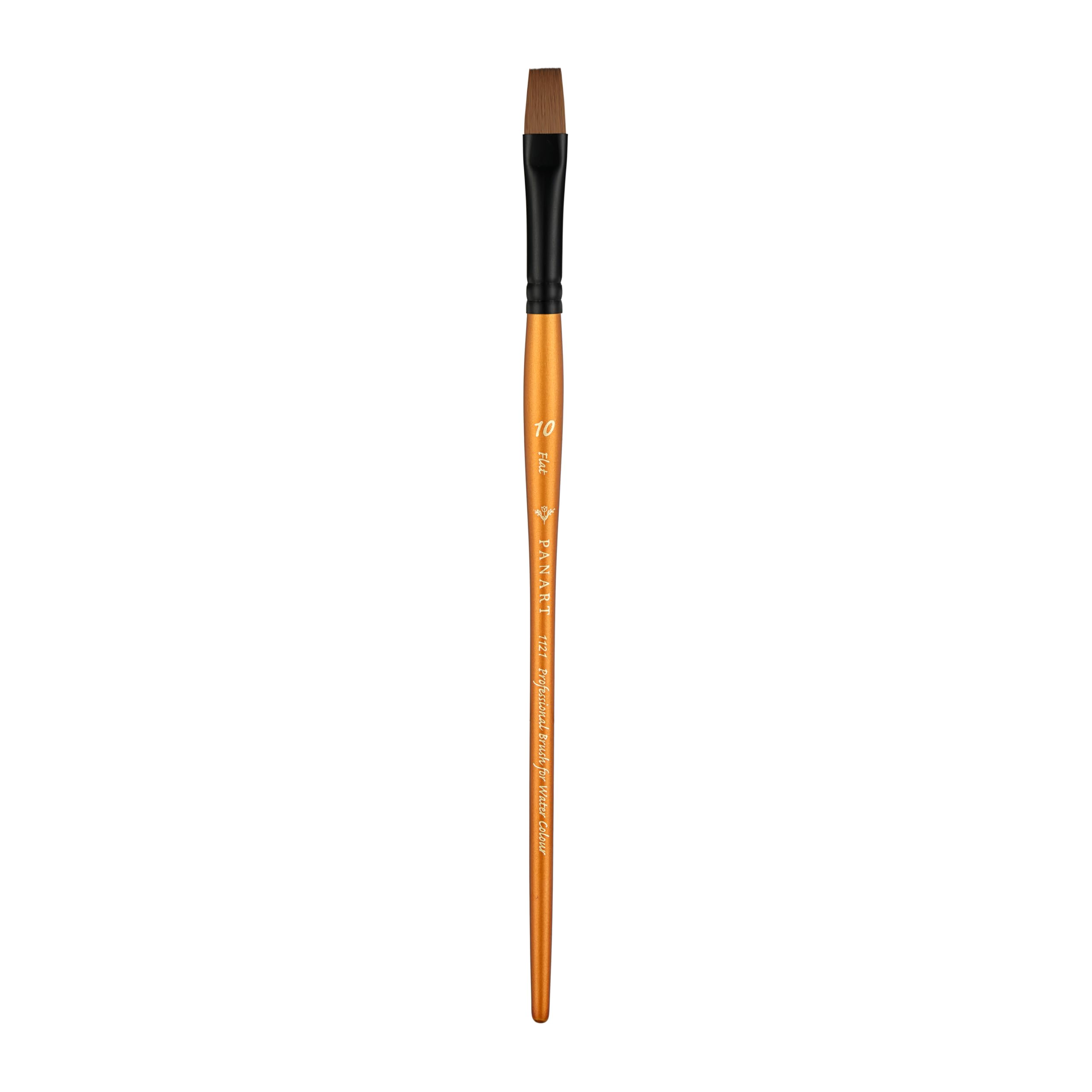 Pan Art Synthetic Sable Flat No. 10 – Detail & Wash Brush for Watercolour & Gouache – Reliable Brush for Students & Pros Paintbrush for Fine Art, Craft & Illustration – 1 Unit