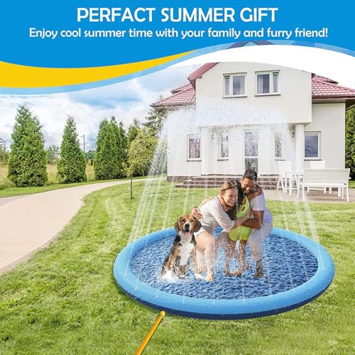 Piscina de salpicaduras para perros y niños con alfombra grande de juego 7