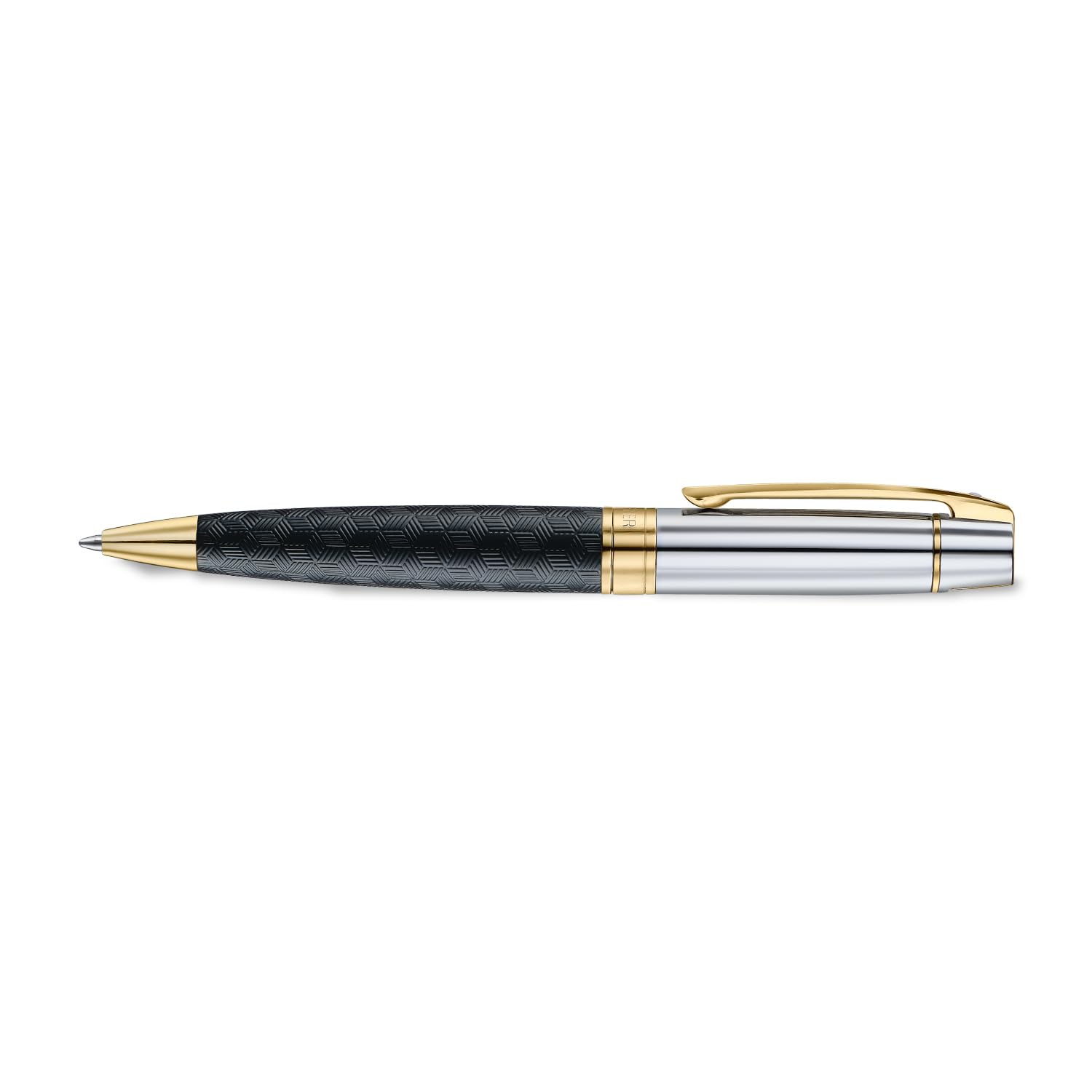 Sheaffer 300 Kugelschreiber Schwarz Graviert – Drehkugelschreiber mit Chromkappe & goldenen Akzenten, nachfüllbar, inkl. Geschenkbox, eleganter Schreibstift