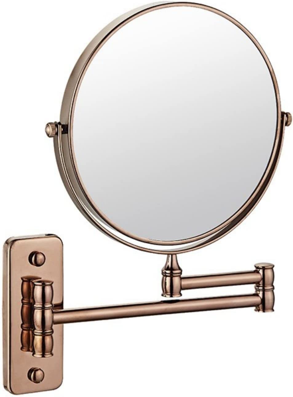 Wandmontierter Rasierspiegel Wandmontage Makeup Sp An der Wand montierter Kosmetikspiegel mit 3-facher Vergrößerung, 20,3 cm runder, doppelseitiger Kosmetikspiegel mit ausziehbarem Arm, um 360° drehba
