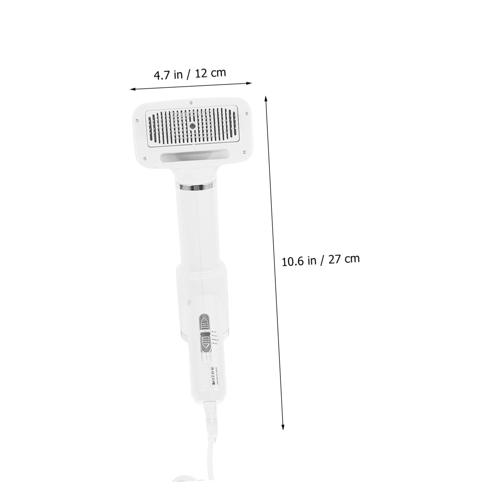 Beaupretty Brosse Sèche-cheveux Portable pour Animaux en Plastique Blanc Peigne Démêlant, Sèche-poils pour Chiens et Chats, pour Toilettage à Domicile