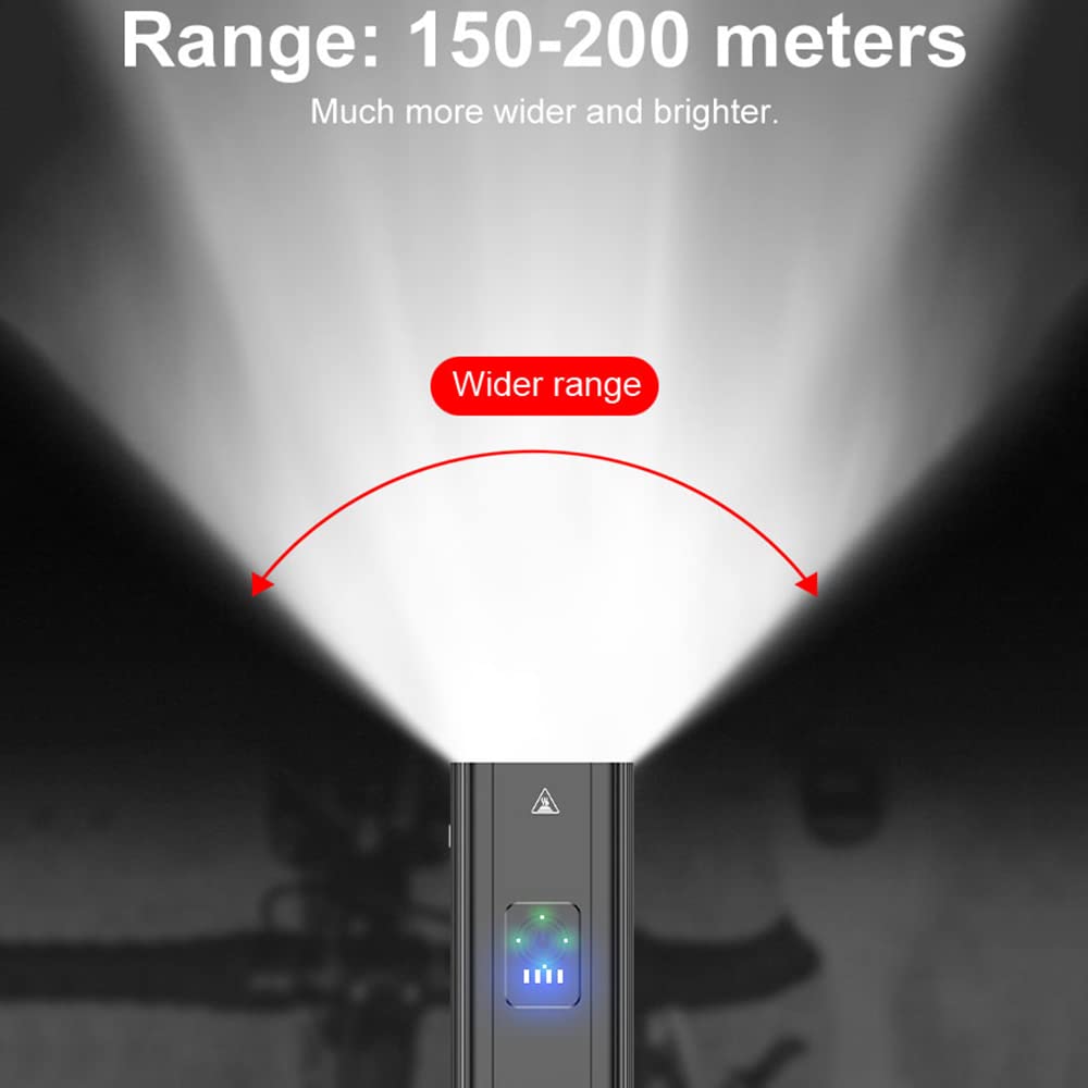 Luce per Bicicletta Impermeabile, Ricaricabile Tramite USB, LED, 900 Lumen, Faro Anteriore da Strada, Faro in Alluminio, Torcia per Bicicletta, Luce Posteriore, Luce per Bicicletta