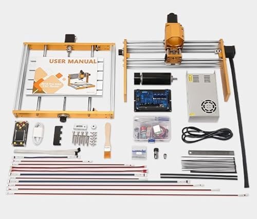 LUNYEE 500 W Ganzmetall CNC-Fräsmaschine, 3018 Pro Max CNC-Holzfräse, 3-Achsen-Metall fräsmaschine zum Schneiden von Holz, Acryl, MDF, PCB-Kunststoff, Arbeitsbereich: 300 x 180 x 80 mm