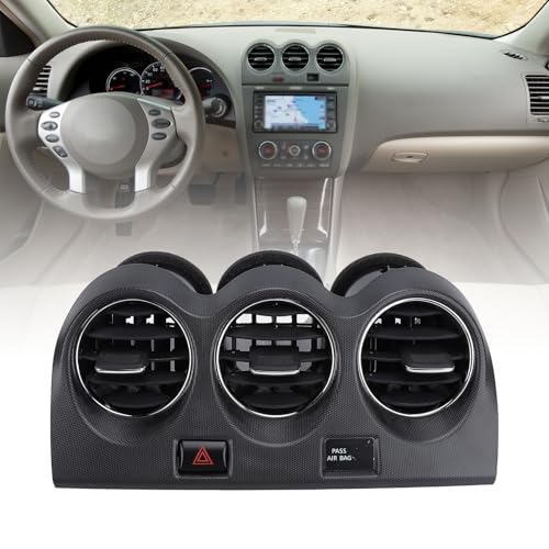 Aramox for Altima 2007-2012 Center Dash AC Vent Outlet Panel with Emergency Switch Replaces E771 5111E100 L32 4th Gen