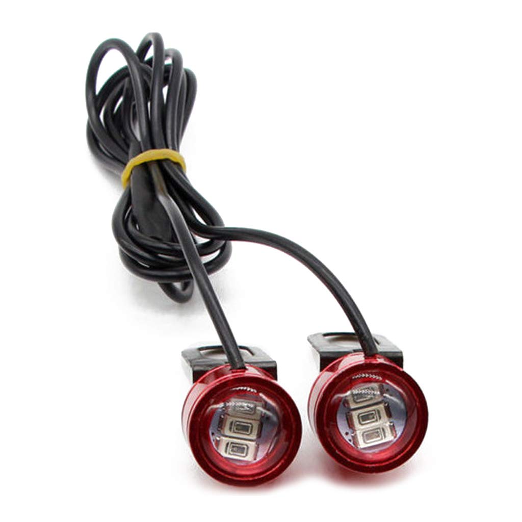 Motorcycle Rearview Mirror Eagle Eye Flash Strobe 3LED Signal Light Spotlight