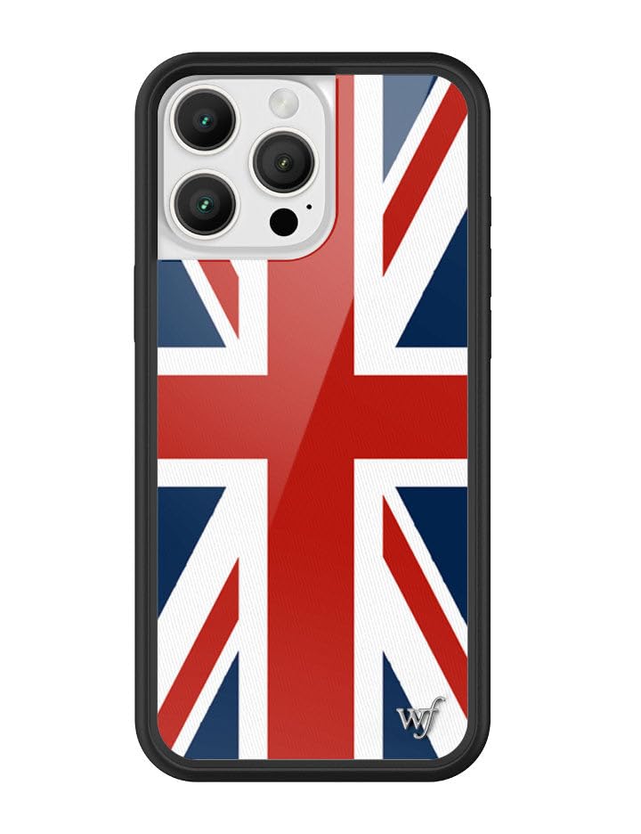 Image of Wildflower Cases - Compatible with iPhone 16 Pro Max | Protective Black Bumper, 4ft Drop Test Certified, Women Owned Small Business | UK British Flag Vintage London y2k Trendy | Union Jack