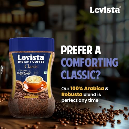 Image of Levista Classic Pure Instant Coffee 100 /90 GM JAR | Pure coffee