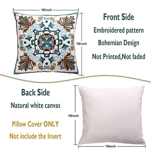 Onelsong Square Throw Pillows Case Covers For Living Room Coch Embroidered Design 18X18 Inches Set Of 2 #TOP6