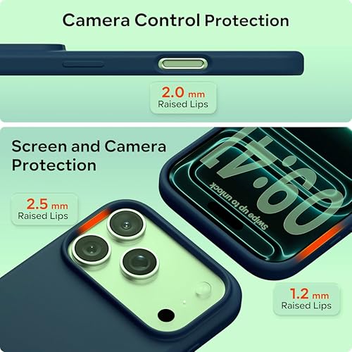 Image of Silicone Case for iPhone 17 Pro Max 6.9-Inch, Silky-Soft Touch Full-Body Protective Phone Case, Shockproof Back Cover for iPhone 17 Pro Max (Marine Blue)