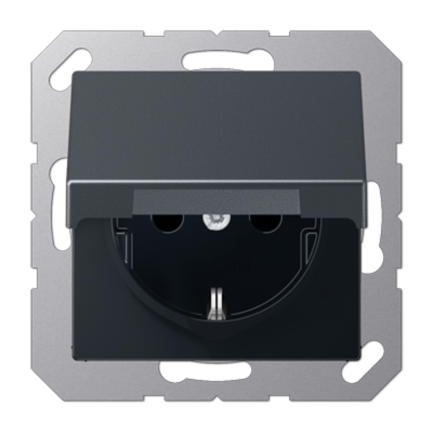 Jung Prise Schuko 16 A 250 V Incassable Avec Protection De Contact Et Couvercle Rabattable Série AS 500 Blanc Alpin, 1 Pièce, AS 1520 BFKIKL WW