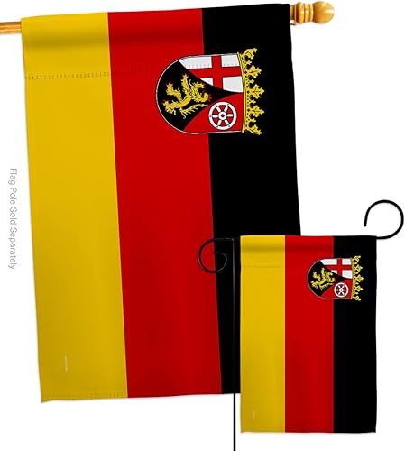 Rhineland Palatinate Garden House Flags Set Regional Germany States Central Europe Territory Old History Country Particular Area Small Decorative