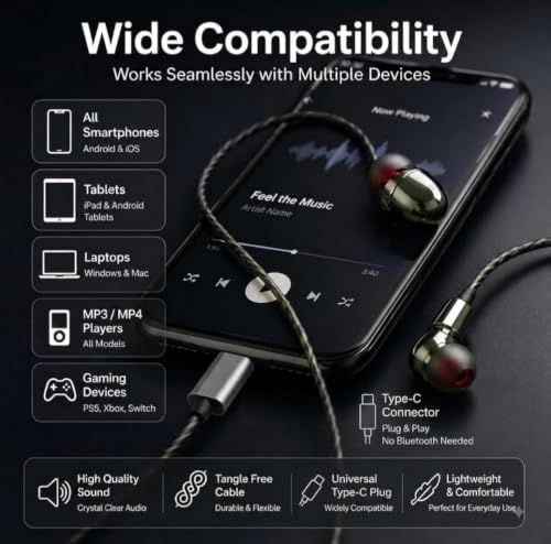 Generic VAMIKO Type-C Wired Earphones M8 - Image 6