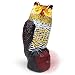 Owl Decoy Bird Deterrent - Scarecrow Fake Owls to Keep Birds Away and Bird Control Garden Owl w/ Solar Powered Owl Eyes and Noise to Scare Birds