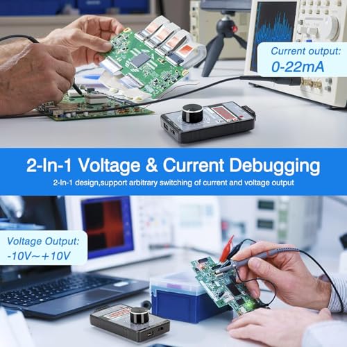 Image of SKYKING DC 0-10V 0 /4-20mA Current Voltage Signal Generator, Built-in Battery Power Supply Interface Analog Simulator, Adjustable 4-Digit Display, for PLC, Panel Debugging, Device Testing