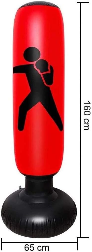 Punch Bag Boxing Kids Boxing Punching Bag Fitness Inflatable Punching Training Boxing Bag Sandbag Kick Punch Bag 160cm Punch Bag Free Standing Tumbler Column (Color : Red)