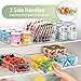 6 Pack Food Storage Organizer Bins, Clear Pantry Organization and Storage Bins with Removable Dividers, Plastic Pantry Organizer Refrigerator Organizer Bins for Kitchen, Cabinet, Snacks, Teabags