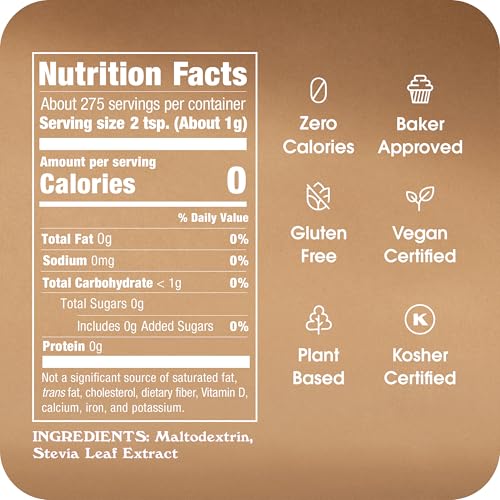 Image of Stevia In The Raw Bakers Bag, Plant Based Zero Calorie Sweetener, No Added Flavors or erythritol, Sugar-free Sugar Substitute for Baking, Suitable For Diabetics,Vegan,Gluten-Free,9.7Oz Bag (Pack of 6)