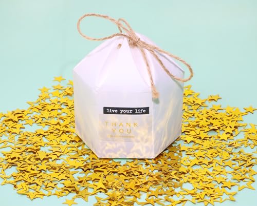 Image of ONLYKXY 500Pcs Star Table Decor Glitter Confetti Table Star Decoration for Birthday Wedding Foil Theme Christmas Thanks Giving Party Valentine's Day Scatter Bless Confetti (Golden)